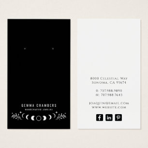 Visite Phases de lune Bijoux à oreille noire Cartes d'aff