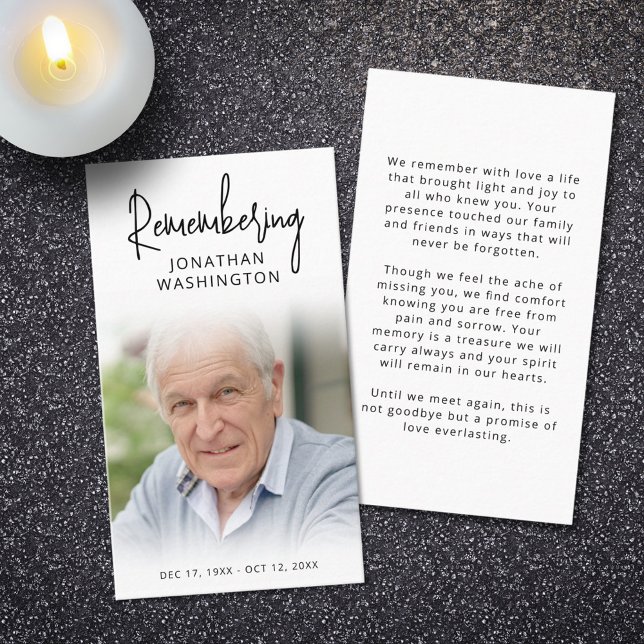 Visite Photo funéraire moderne rappelant le nom Carte de  (Créateur téléchargé)