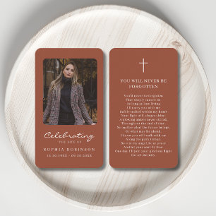 Visite Photo Memorial Terracotta Burnt Orange Carte de pr