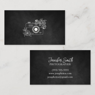 Visite Photographe noir et blanc classique Carte de visit