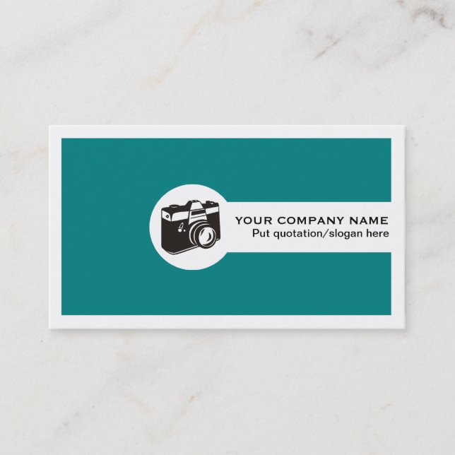 Visite Photographe société carte de visite-turquoise (Devant)