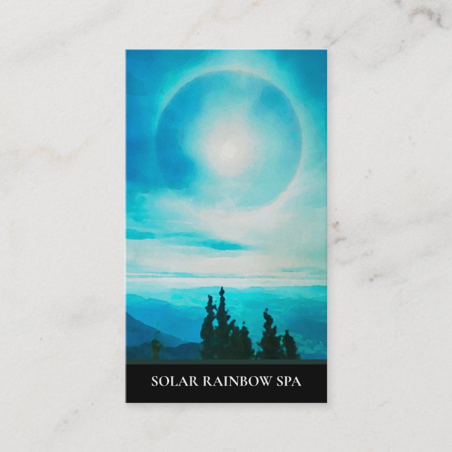 Visite *~* Pines Mountains Sun Rainbow Blue Carte de visi (Devant)
