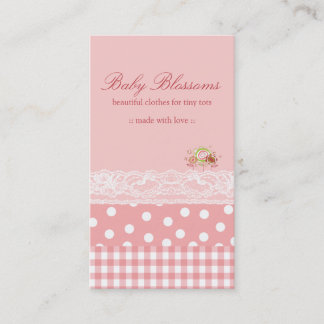 Visite Pink Baby Blossoms Vérifie Dots Dentelle Carte de
