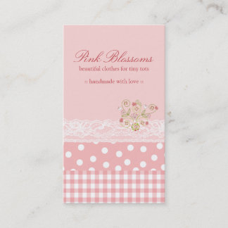 Visite Pink Baby Blossoms Vérifie Dots Dentelle Carte de 