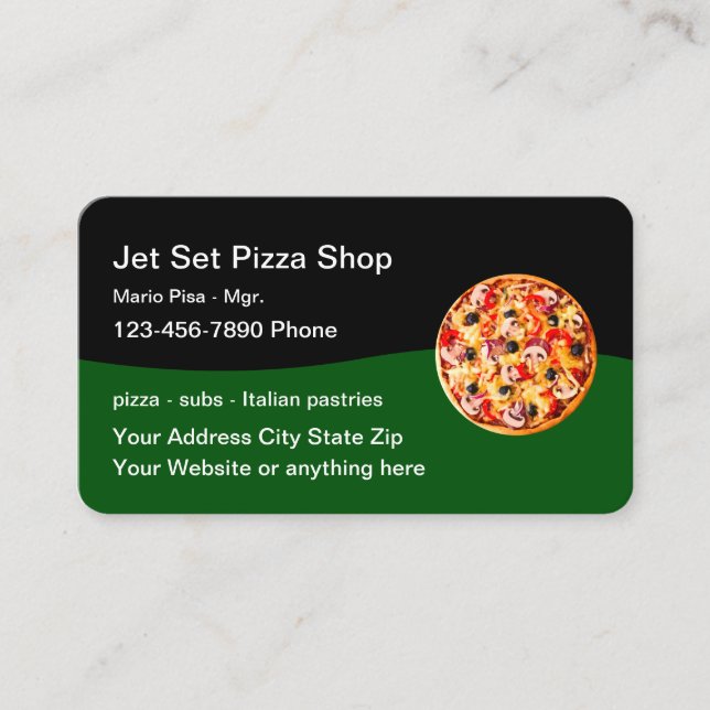 Visite Pizza Italienne Restaurant Modèle de carte de visi (Devant)