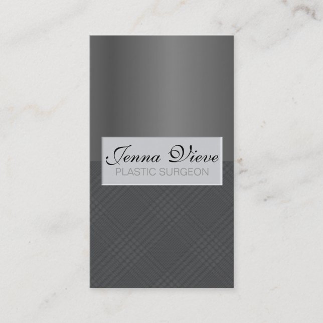 Visite Plaid argenté gris de monogramme de carte de (Devant)