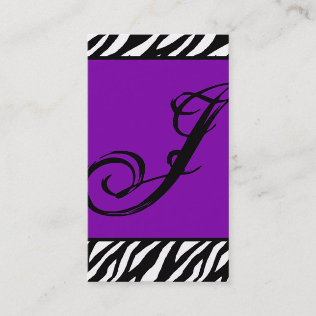 Visite Plum Purple Zebra Motif d'impression Carte de visi (Devant)