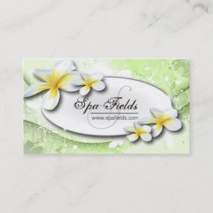 Visite Plumeria élégant de blanc de vert de carte de
