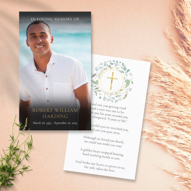 Visite Poème funéraire Carte de prière photo (Créateur téléchargé)