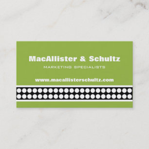 Visite Points modernes Carte de visite, Vert clair