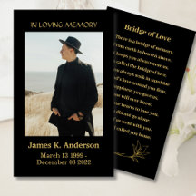 Pont d'amour Carte photo de prière Black Memorial