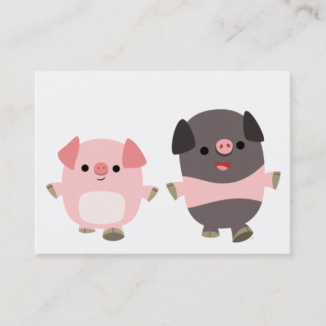 Visite Porcs mignons de bande dessinée sur une carte de (Devant)