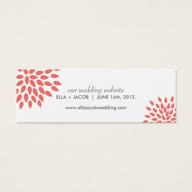 Visite Posh Petals | Corail | Cartes de site Mariage (Devant)