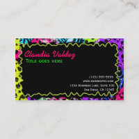 Poster de animal de Wild Neon Leopard Zebra Carte 