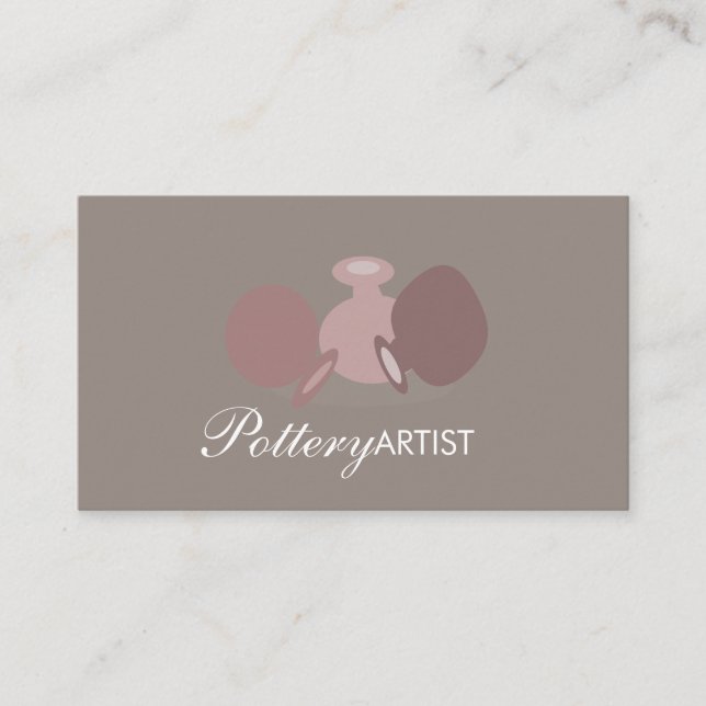 Visite Poterie Artiste Vase Vaisseaux Logo Carte de visit (Devant)