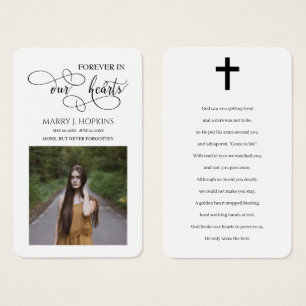 Visite Pour toujours dans nos coeurs Photo Cartes de priè