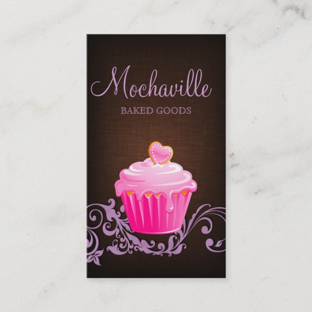 Visite Pourpre de brun de toile de petit gâteau de carte (Devant)