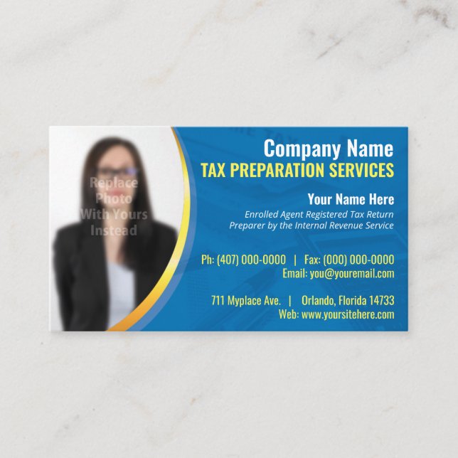 Visite Préparation de la taxe (préparation) Carte de visi (Devant)