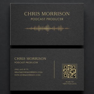 Visite Producteur de podcast Carte QR Code Black Gold