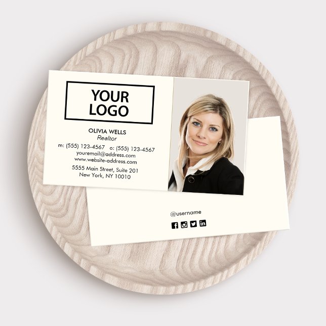 Visite Professional Ivory White Ajouter un Carte de visit (Créateur téléchargé)