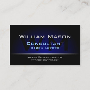 Visite Professionnel bleu noir de monogramme - carte de