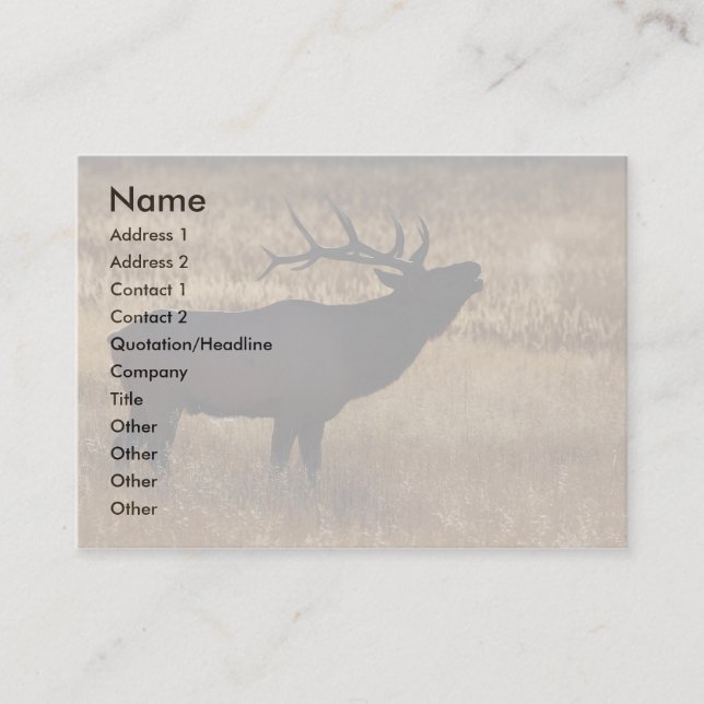 Visite profil ou carte de visite, bugle d'élans (Devant)