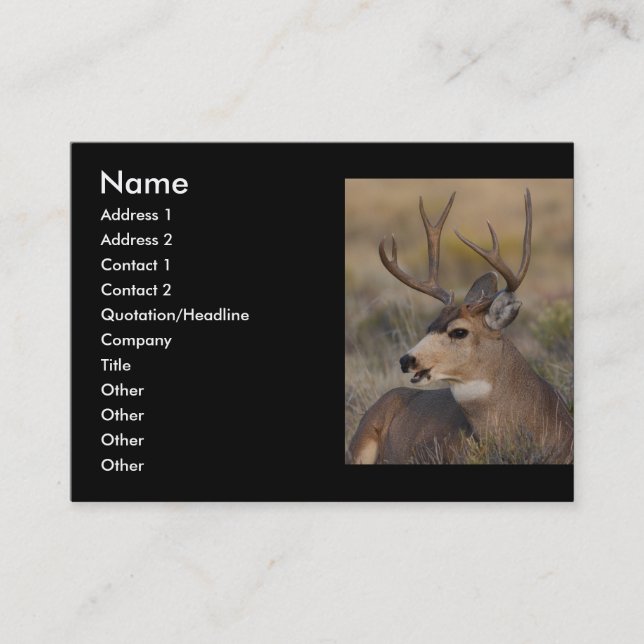 Visite profil ou carte de visite, cerf commun (Devant)