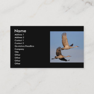 Visite profil ou carte de visite, couple de grue