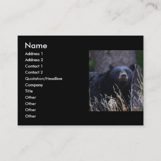 Visite profil ou carte de visite, ours noir