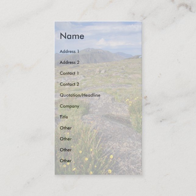 Visite profil ou carte de visite, paysage (Devant)