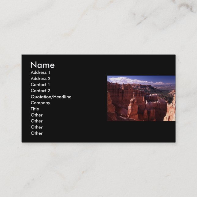 Visite profil ou carte de visite, paysage (Devant)