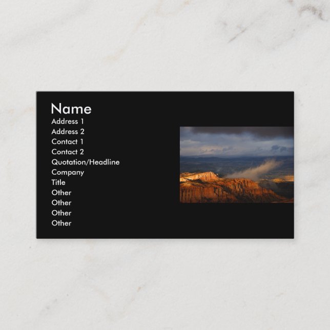 Visite profil ou carte de visite, paysage (Devant)