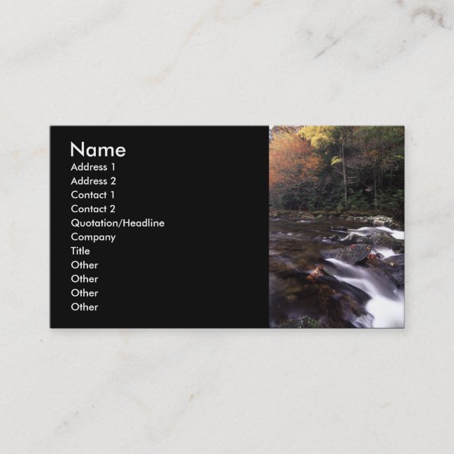 Visite profil ou carte de visite, paysage et cascade (Devant)
