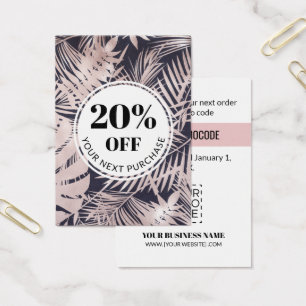 Visite Promo Code Tropical Marine Bleu rose Cartes de réd