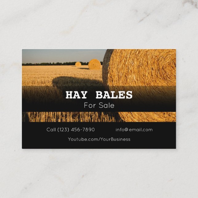 Visite Publicité Hay Bales À Vendre Entreprise Carte de v (Dos)