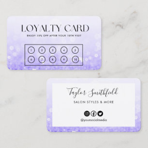 Visite Purple Faux Parties scintillant Élégante carte de