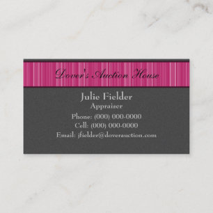 Visite Rayures polies carte de visite, gris et rose