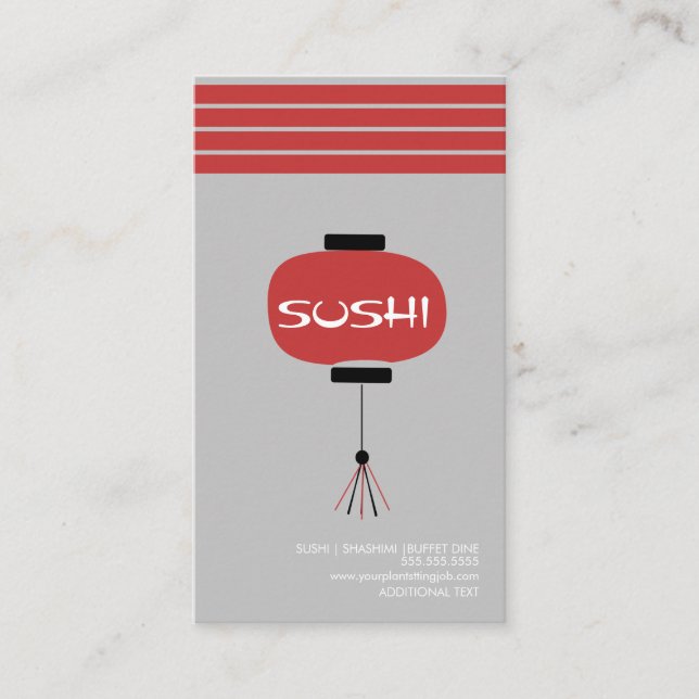 Visite Restaurant Japon Asiatique Sushi Logo Carte de vis (Devant)