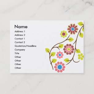 Visite Rétro carte de contact de fleur