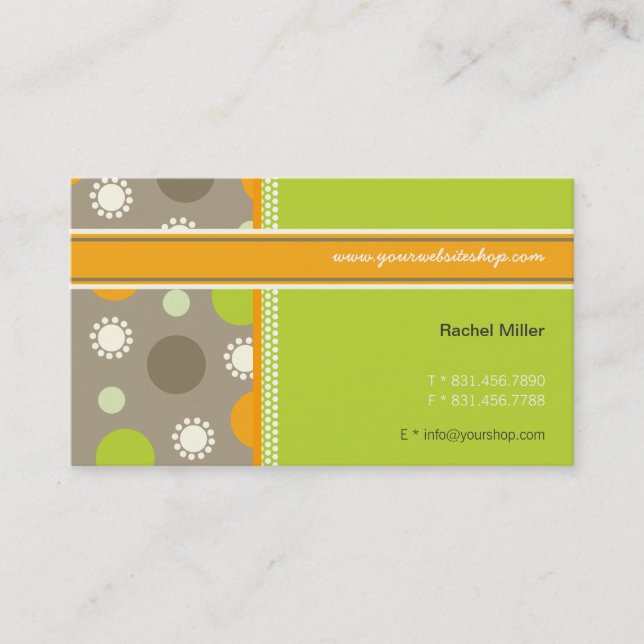 Visite Rétro carte orange de profil de motif d'amusement (Devant)