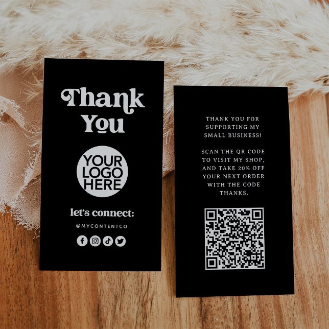 Visite Retro et Boho | Carte d'emballage Merci de marque (A retro and boho branding thank you packing card that is perfect for your small business)