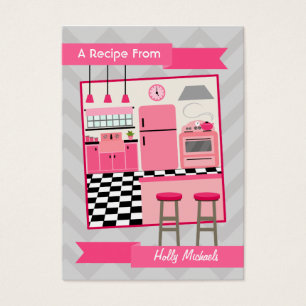 Visite Rétros cartes roses de recette de cuisine