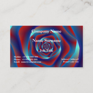 Visite Rose classique rouge et blues spirale Carte de vi