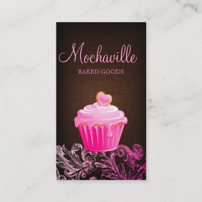 Visite Rose de brun de toile de petit gâteau de carte de (Devant)