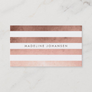 Visite Rose Gold White Stripes Hair Stylliste Carte de vi
