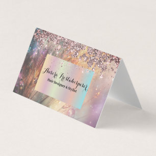 Visite Rose Ulrica Parties scintillant Halo Carte de visi
