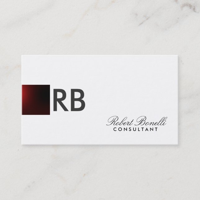Visite Rouge Blanc Plain Moderne Consultant Carte de visi (Devant)