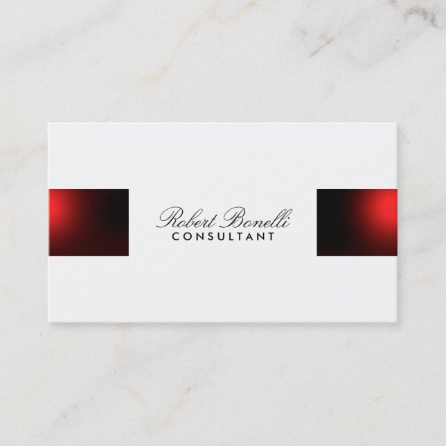 Visite Rouge Blanc Plain Moderne Consultant Carte de visi (Devant)