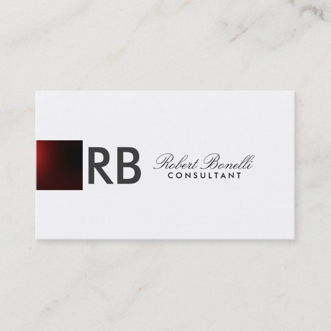 Visite Rouge Blanc Plain Moderne Consultant Carte de visi (Devant)