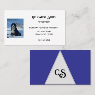 Visite Royal Bleu & blanc avec logo ou photo carte de vis